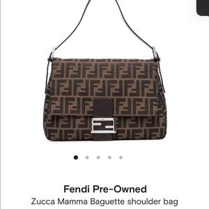 Fendi Zucca Mamma Baguette Shoulder Bag